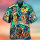 Abstract Watercolor Tennis Cycling Hawaiian Shirt Pattern View For Relaxed Warm Weather Outfits