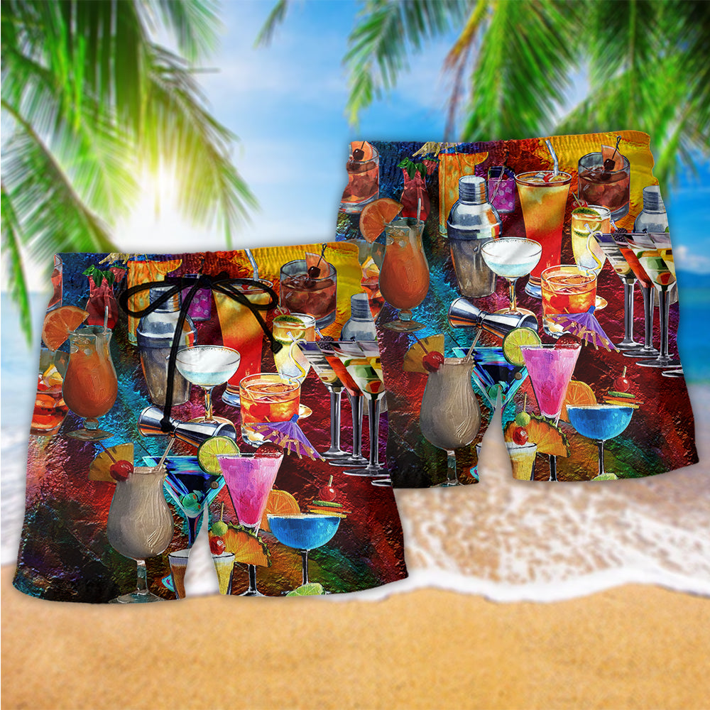Cocktail Fruit Beach Shorts For Poolside Relaxation And Summer Adventures