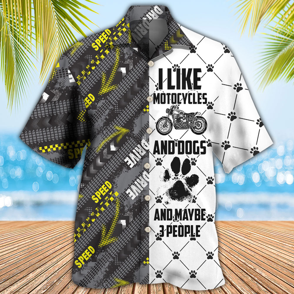 Motorcycles Motocycles Dogs Hawaiian Shirt Pattern Detail For Summer Holidays And Outdoor Fun