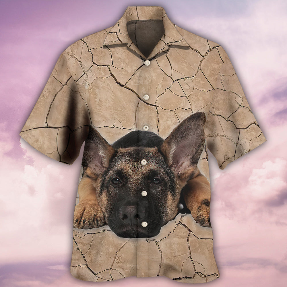 German Shepherd Ground Hawaiian Shirt Pattern Detail For Summer Holidays And Outdoor Fun
