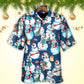 Happy Snowman Christmas Hawaiian Shirt Pattern Detail For Vacation Travel And Daily Wear