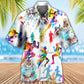 Cat Running Hawaiian Shirt Artwork Detail For Tropical Trips And Casual Outings