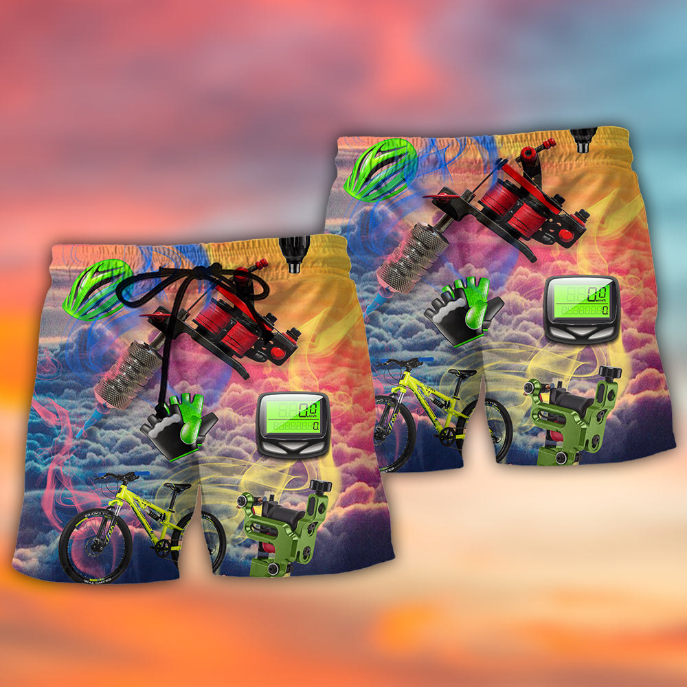 Cycling And Tattoo Dream Sky Lover Beach Shorts For Tropical Getaways And Weekend Adventures