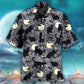 Black Cat Halloween Hawaiian Shirt For Beach Parties And Weekend Getaways
