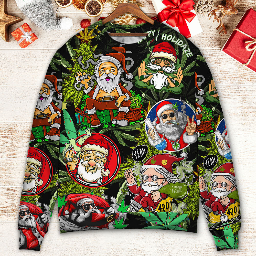 Christmas Hippie Santa Peace Sweater For Holiday Parties Family Gatherings And Seasonal Gift Giving