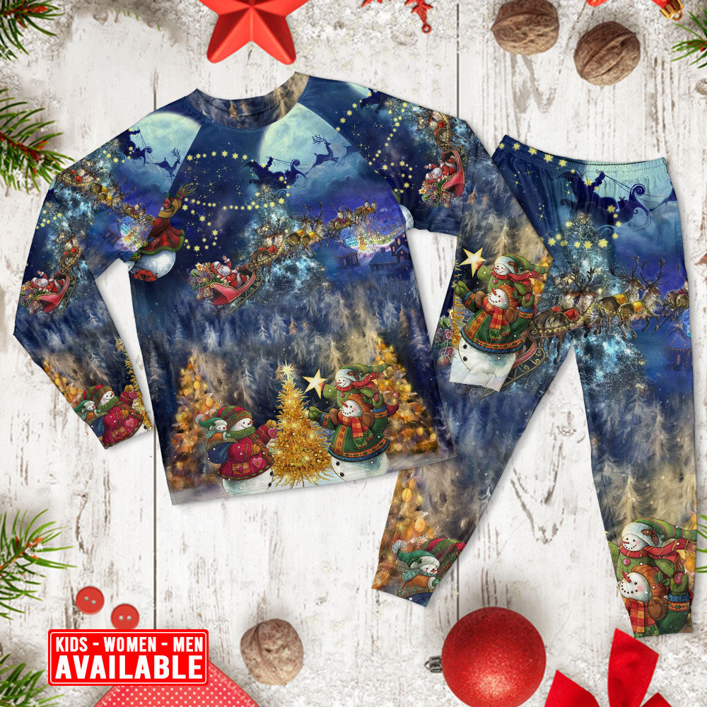 Santa Loving Family Christmas Long Sleeve Pajamas Set For Festive Sleepovers And Family Photos