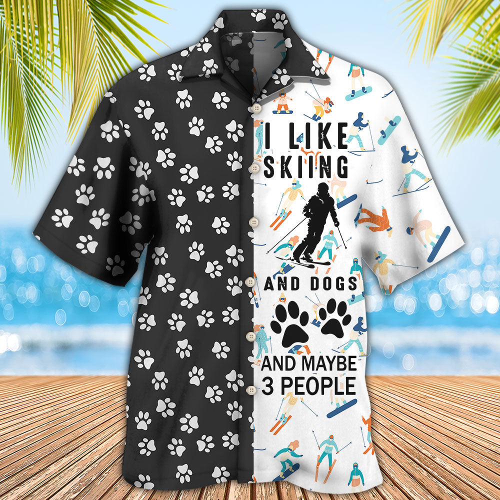 Skiing Dogs Hawaiian Shirt Artwork View For Coastal Escapes And Resort Style