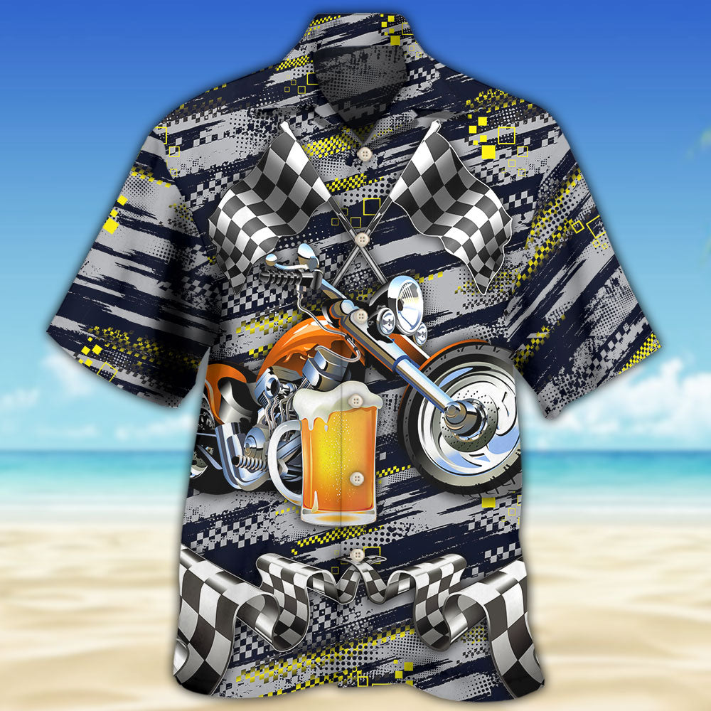 Beer Motocycles Maybe People Hawaiian Shirt Artwork View For Weekend Travel And Beach Style