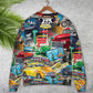 Vintage Highway Road Trip Puzzle Sweater For Car And Motorcycle Events Travel And Distinctive Styling