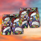 Christmas Dog Colorful Beach Shorts Pattern Detail For Poolside Fun And Weekend Casual Style