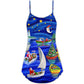 Christmas Starry Night Holiday Theme – Women's Summer Sleeveless V-Neck Camisole Dress