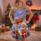 Christmas Funny Santa Art Style V-Neck Sleeveless Cami Dress For Festivals Travel And Relaxed Casual Summer Wear