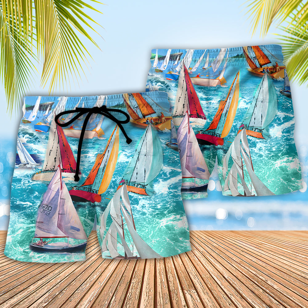 Sailing Raise The Sails Wind Adventure Beach Shorts For Beach Days And Coastal Travel