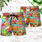 Christmas Hippie Peace Santa Bus Beach Shorts Pattern Detail For Vacation Style And Comfortable Daily Use