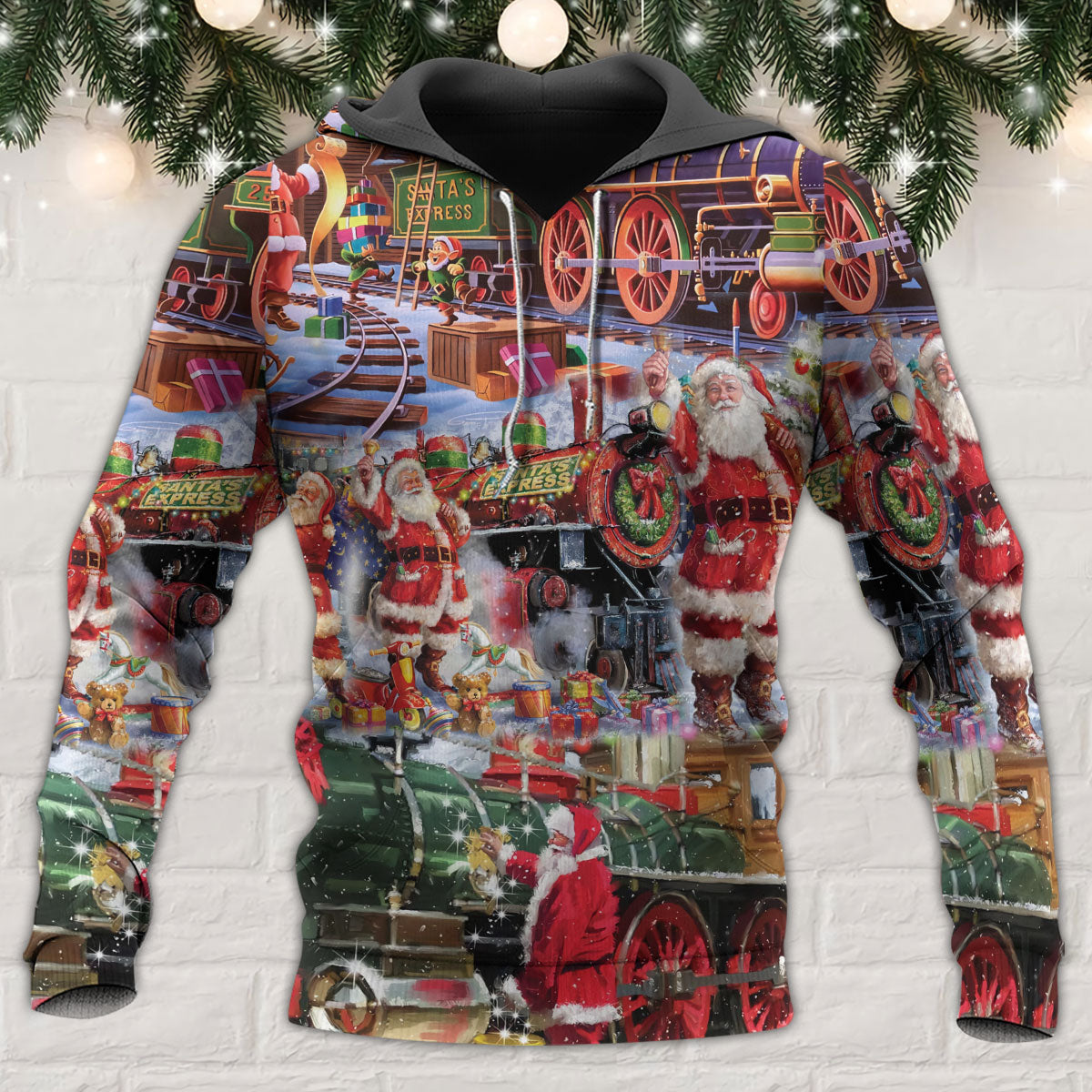 Santa Snow Village Spirit Giving Hoodie For Holiday Parties Weekend Outings And Cheerful Gift Giving