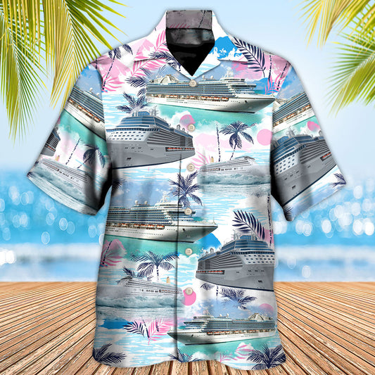 Tropical Cruise Beach Vacation Hawaiian Shirt Front Pattern View For Thoughtful Gifting