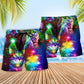Christmas Cat Beach Shorts Pattern Detail For Sunny Day Activities And Thoughtful Gift Giving