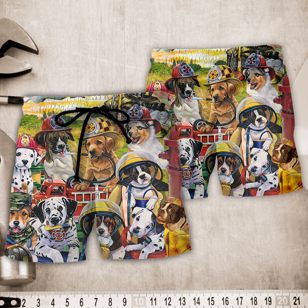 Dog Beach Shorts Pattern Detail For Summer Travel And Leisure And Relaxation