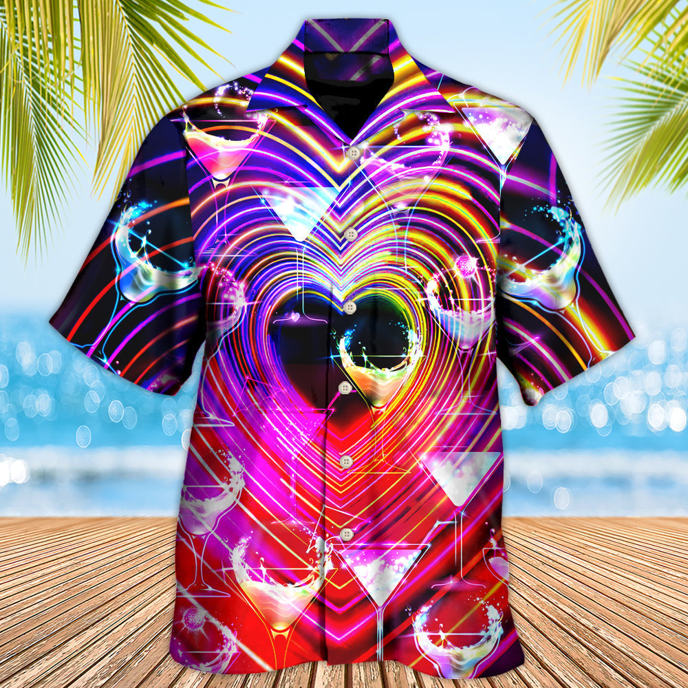 Neon Romantic Cocktail Party Sweet Light Hawaiian Shirt Pattern View For Lightweight Everyday Style