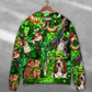 Irish Cat Girl St Patrick Green Light Sweater For Casual Styling Weekend Outings And Creative Gift Giving