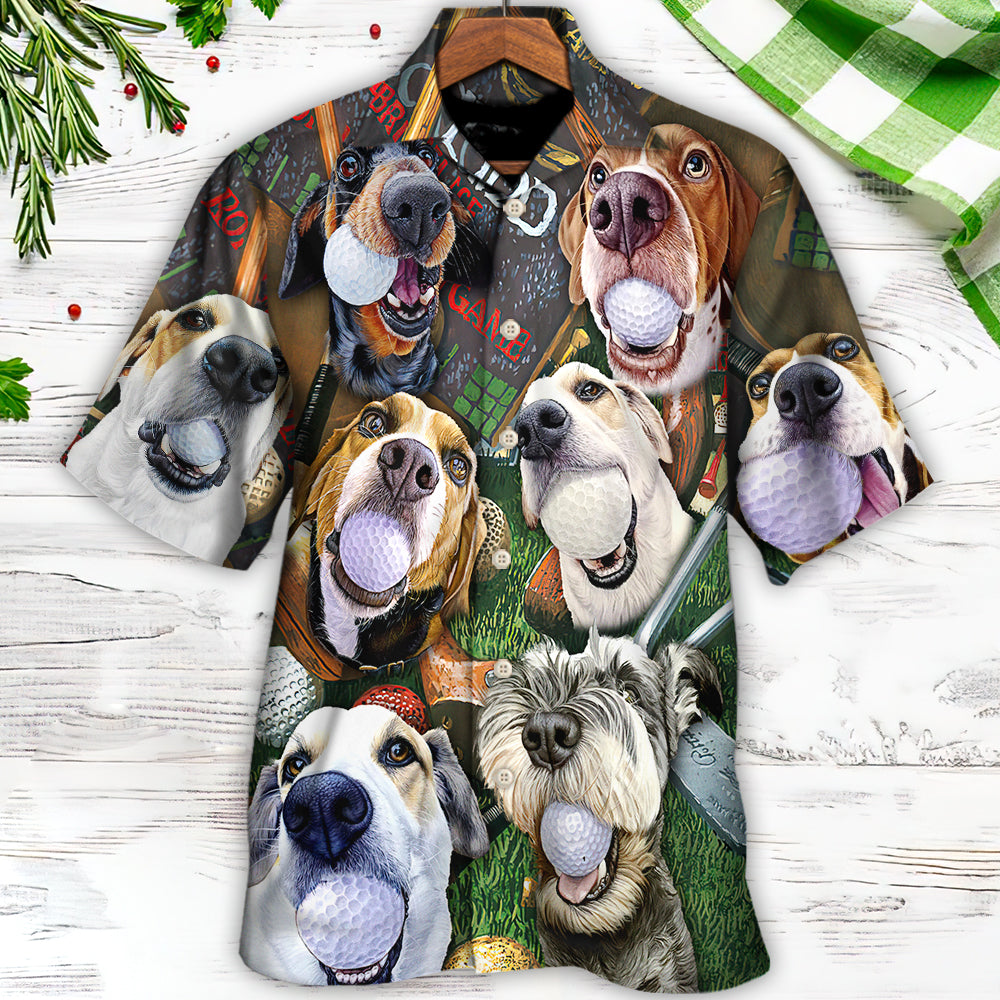 Golf Beach Dog Hawaiian Shirt Design View For Casual Outings
