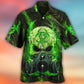 Green Skull Mask Lighting Hawaiian Shirt For Warm Weather Adventures And Everyday Comfort