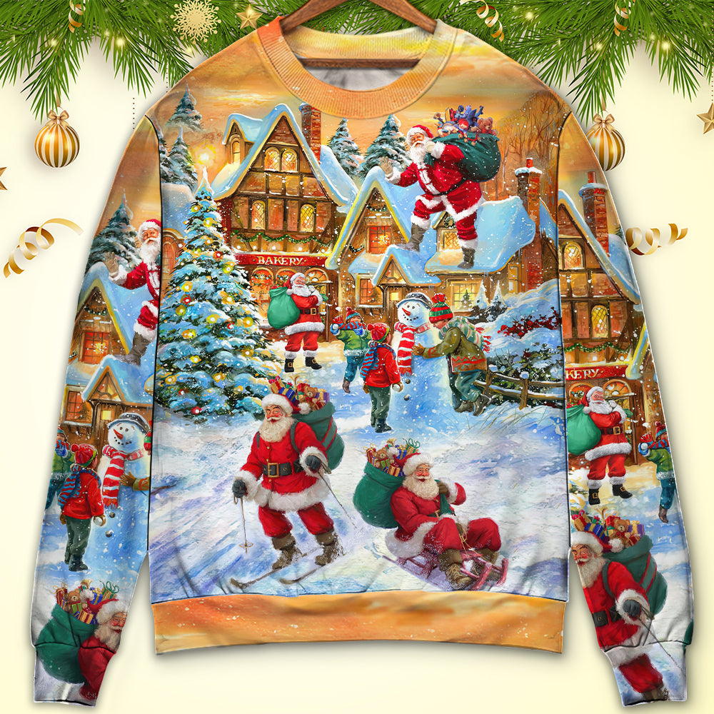 Christmas Santa In Town Xmas Is Coming Sweater For Family Gatherings Winter Travel And Everyday Seasonal Comfort