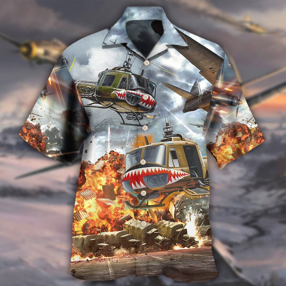 Military Creative Pattern Hawaiian Shirt Fabric Pattern Detail For Coastal Travel