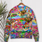 Hippie Mushroom Psychedelic Sweater For Colorful Outfits Weekend Events And Thoughtful Gift Giving