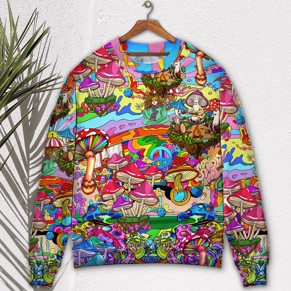 Hippie Mushroom Psychedelic Sweater For Colorful Outfits Weekend Events And Thoughtful Gift Giving