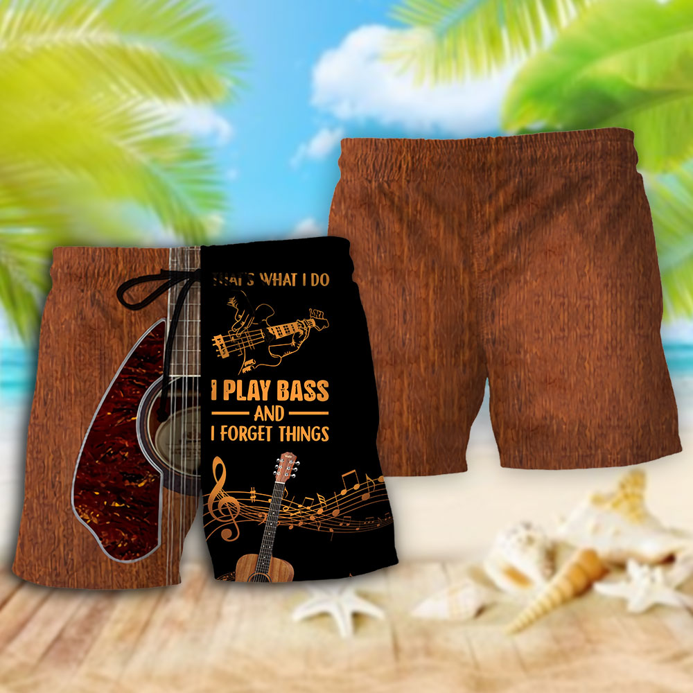 Guitar I Play Bass Beach Shorts For Beach Trips And Relaxed Vacation Styling