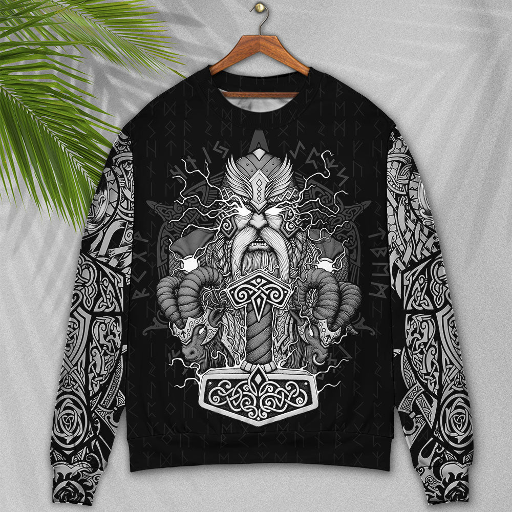 Viking Warrior Thunder Power Sweater For Mythic Art Fans Travel Adventures And Distinctive Gifting