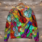 Guitar Scroll Bubble Colorful Sweater For Holidays Parties And Comfortable Everyday Wear
