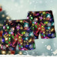 Neon Cookies Gingerbread Christmas Beach Shorts Print Detail For Beach Activities And Vacation Wear