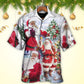Christmas Santa Celebration Hawaiian Shirt Pattern Detail For Summer Holidays And Outdoor Fun