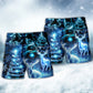 Christmas Deer Snowman Tree Glow Beach Shorts For Resort Travel And Thoughtful Summer Gifting