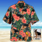 Tropical German Shepherd Custom Photo Hawaiian Shirt Design Detail For Beach Days And Holiday Travel