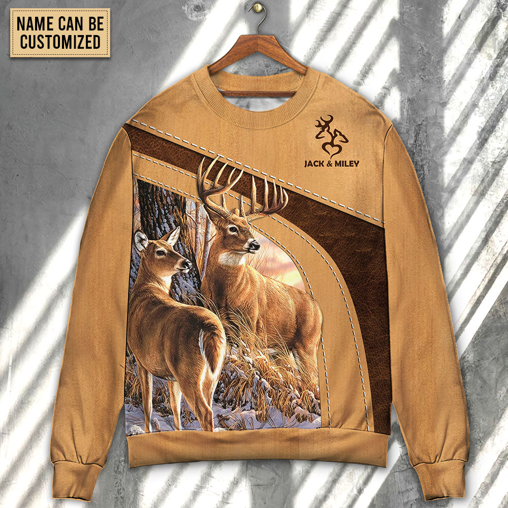Old Buck And Sweet Doe Wildlife Sweater For Animal Inspired Style Events And Comfortable Daily Wear