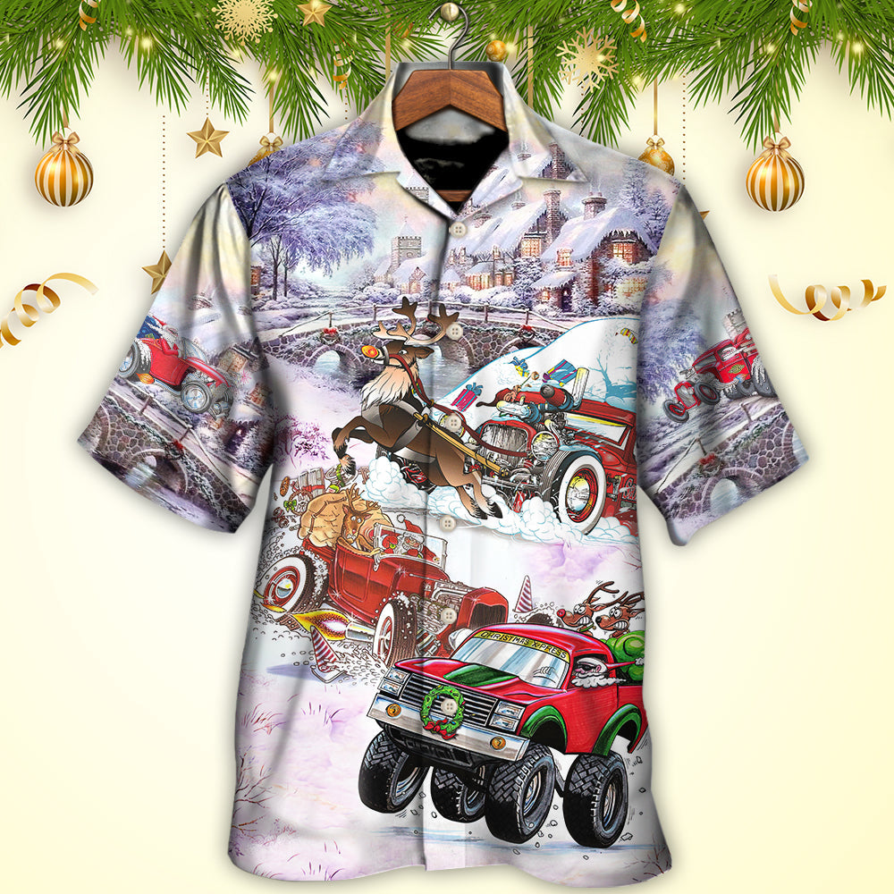 Festive Christmas Hawaiian Shirt All Over Print Detail For Beach Days