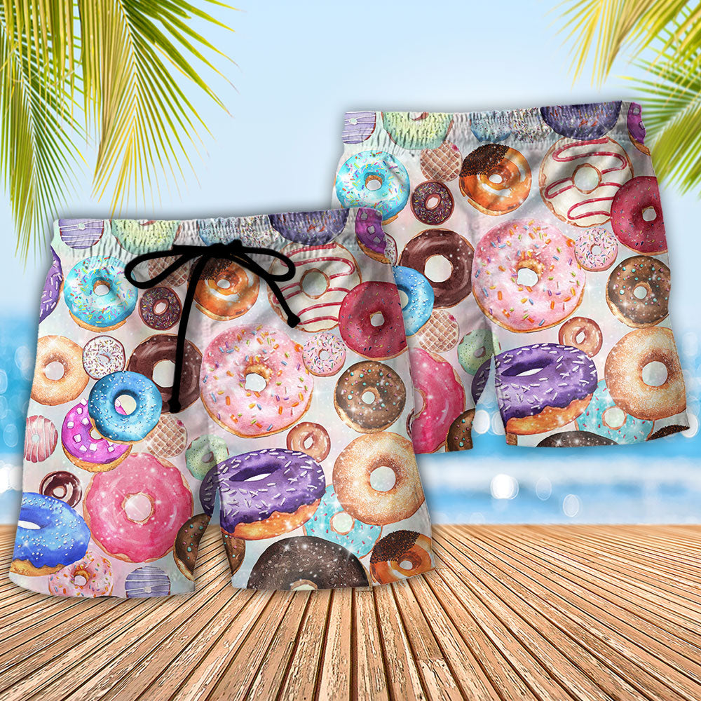 Donut Lover Cute Food Style Beach Shorts For Food And Drink Fans