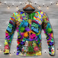 Hippie Alien Frog Peace Love Hoodie For Relaxed Streetwear Outdoor Gatherings And Travel
