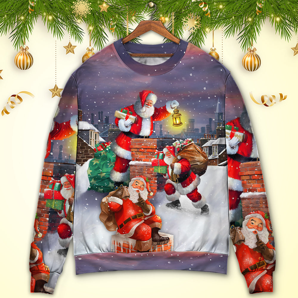 Christmas Having Fun With Santa Gift Sweater For Holiday Travel Winter Outings And Cheerful Gift Giving