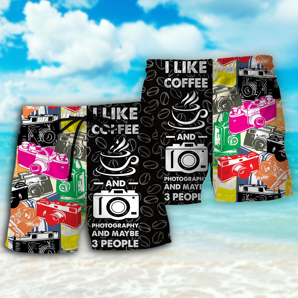 Coffee Photography Lover Beach Shorts Pattern View For Vacation Travel And Outdoor Fun