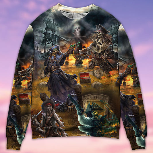 Skull Treasure Hunting Journey Sweater For Alternative Fashion Events And Thoughtful Seasonal Gifts