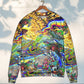 Hippie Turtle Colorful Peace Sweater For Psychedelic Art Fans Outdoor Events And Distinctive Gifts