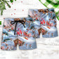Christmas Santa Gnome Beach Shorts Pattern Detail For Tropical Escapes And Easy Warm Weather Wear