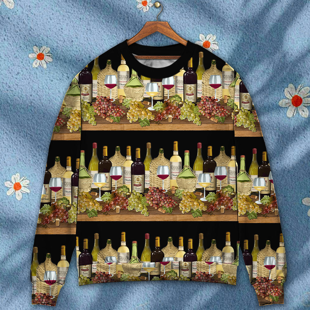 Wine Tasting Border Stripe Sweater For Distinctive Style Travel Adventures And Creative Gifts