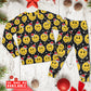 Smiling Face With Santa Hat Christmas Long Sleeve Pajamas Set For Winter Nights And Thoughtful Gifting