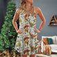 Christmas Ancient Warrior Symbols V-Neck Sleeveless Cami Dress For Holiday Parties And Relaxed Vacation Wear