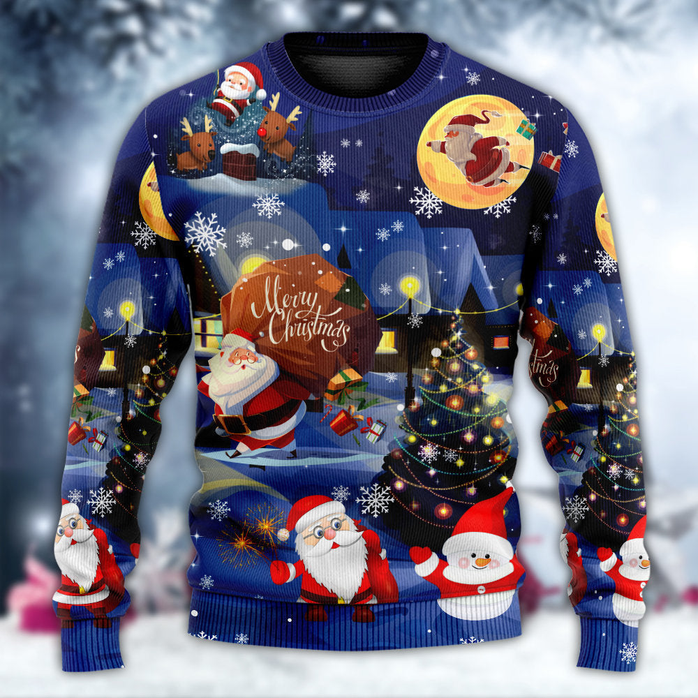 Christmas Santa And Gifts Sweater For Winter Celebrations Family Events And Thoughtful Gifting